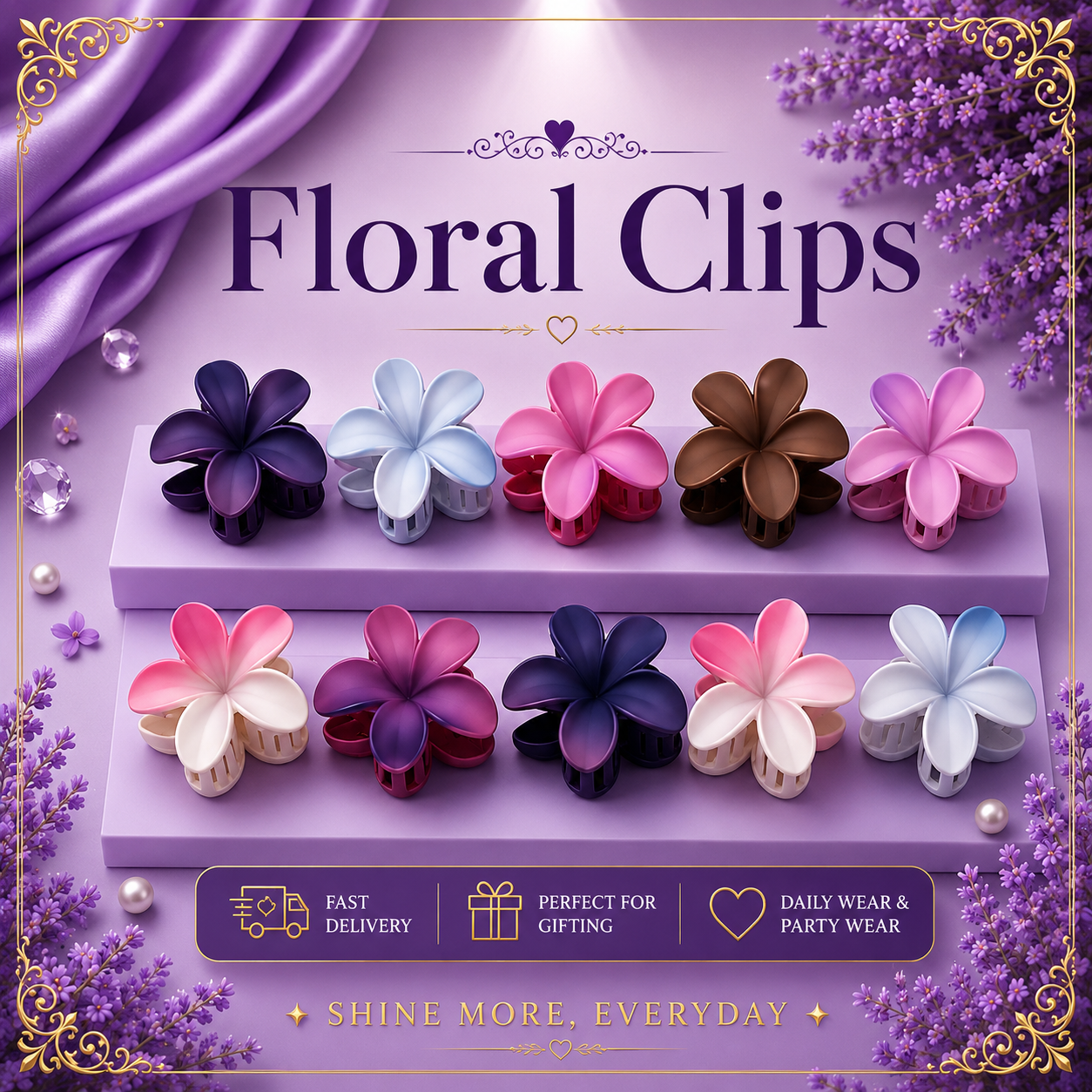 Tropical Petal Claw Clips
